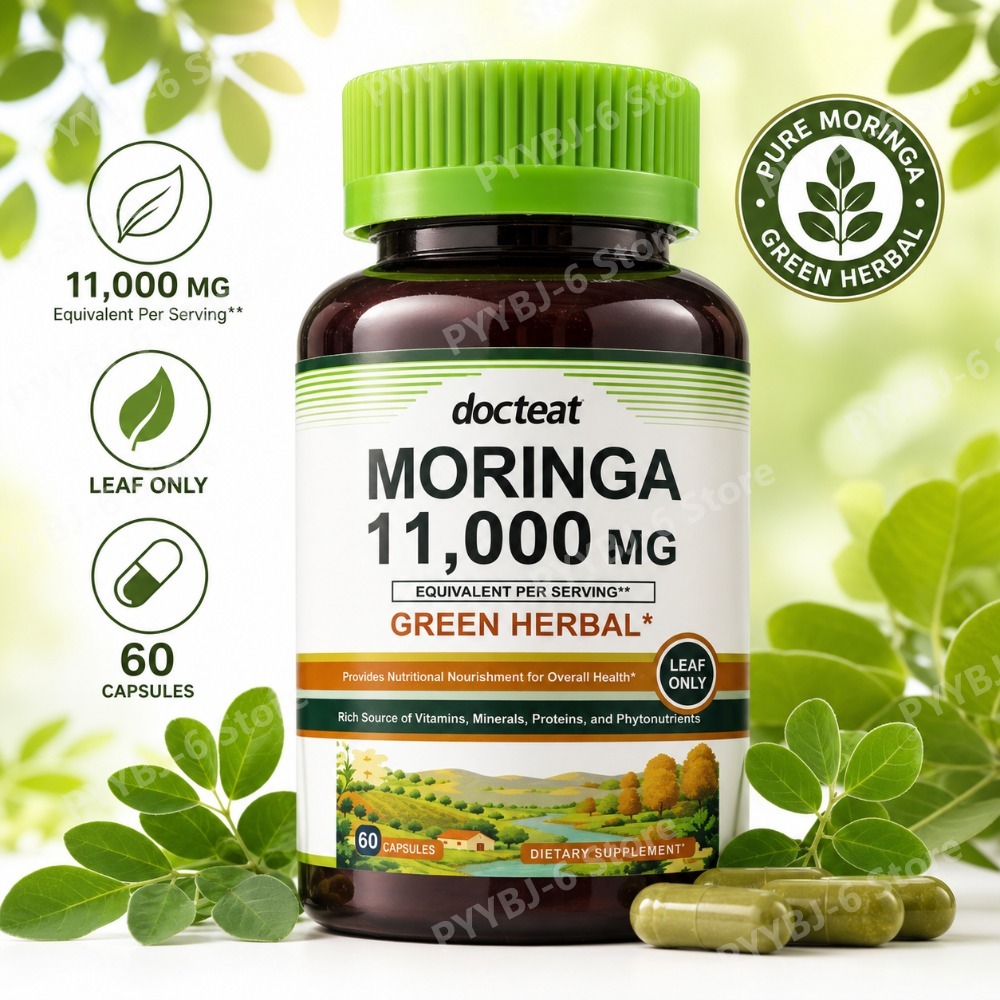 Green Herbal Wellness - Moringa 11000mg Grünes Kräuter-Nahrungsergänzungsmittel 60 Kapseln