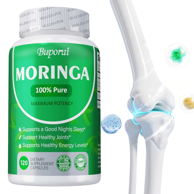 Moringa Leaf Powder - 100 % reine Moringa-Blatt-Pulverkapseln, entzündungshemmende Ergänzung,