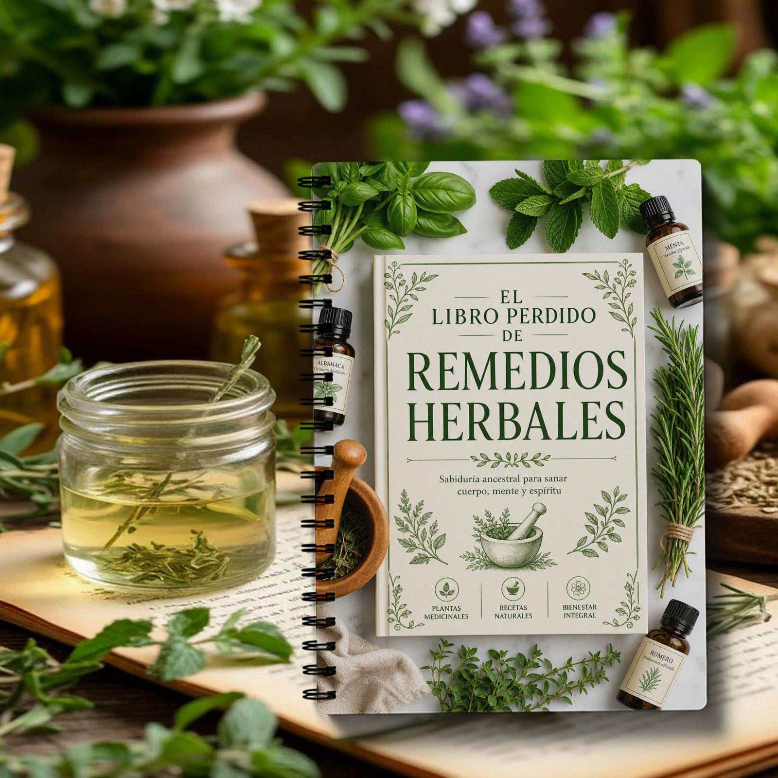 Herbal Wellness Remedy - Das Verlorene Buch Spiralnotizbuch - Kräuterheilmittel-Notizbuch
