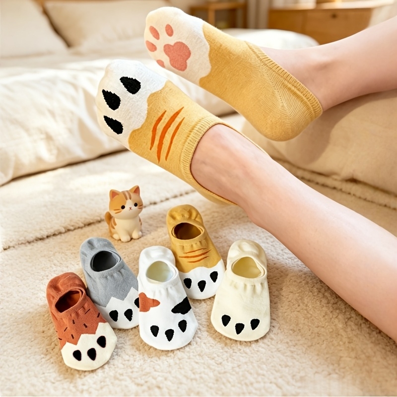 Cat Claw Bark - Niedliche unsichtbare Socken mit Cartoon-Katzenpfotenmuster für