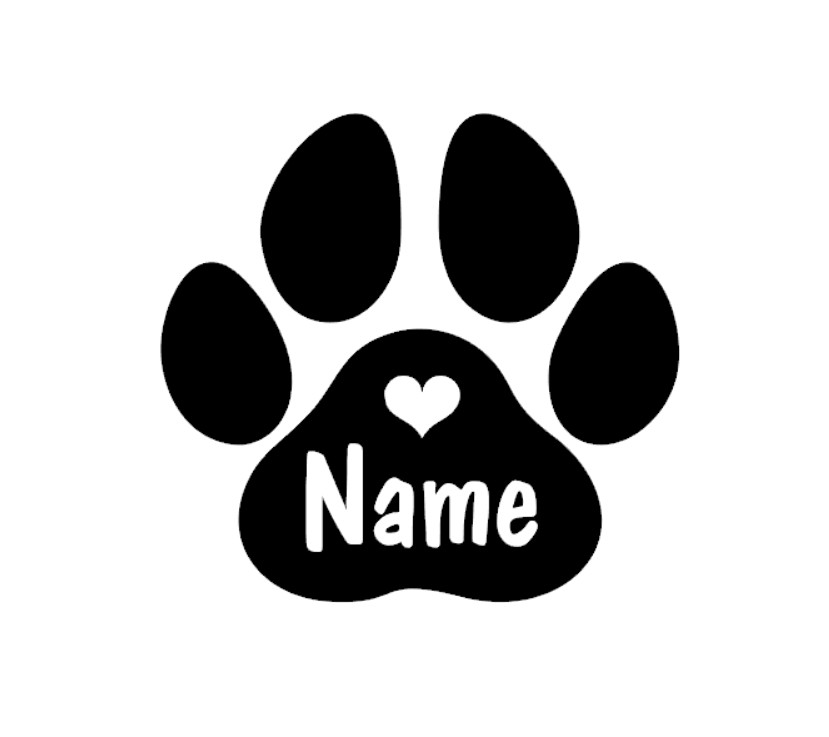 Cat Claw Bark - 2 Stück personalisierter Pfotenabdruck mit Namensaufkleber